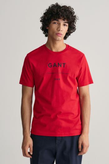 TRIČKO GANT LOGO SCRIPT PRINTED SS T-SHIRT RUBY RED