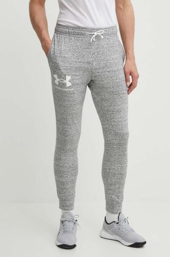 Kalhoty Under Armour pánské, šedá barva, hladké, 1361642-001