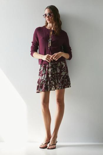 Kardigán Medicine bordová farba, ľahké