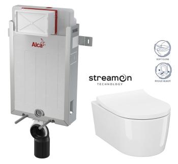 ALCADRAIN Renovmodul předstěnový instalační systém bez tlačítka + WC CERSANIT INVERTO + SEDÁTKO DURAPLAST SOFT-CLOSE AM115/1000 X IN1