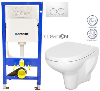 Geberit Duofix tlačítko DELTA21 bílé WC CERSANIT ARTECO + SEDÁTKO 458.103.00.1 21BI AT1