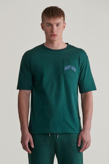 TRIČKO GANT POCKET GRAPHIC TSHIRT TARTAN GREEN