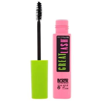 Maybelline Vyživující a zhušťující řasenka Great Lash Blackest Black 12,5 ml Black