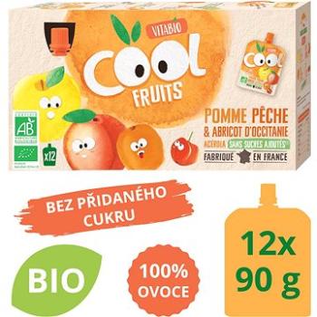 VITABIO Ovocné BIO kapsičky Cool Fruits jablko, broskev, meruňka a acerola  12× 90 g (3288131654034)