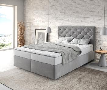 Boxspring postel Dream-Great 140x200 cm mikrovlákno šedá
