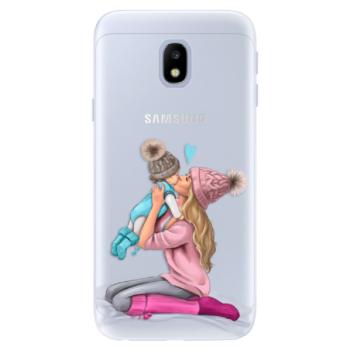 Silikonové pouzdro iSaprio - Kissing Mom - Blond and Boy - Samsung Galaxy J3 2017