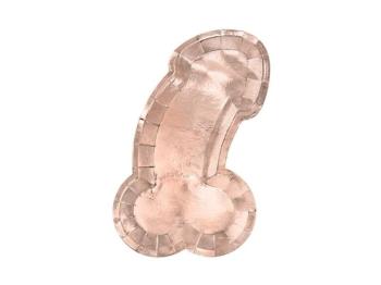 Talíře Same penis forever, růžovo zlaté - rose gold, 26,5 x 15,5 cm, 6 ks - PartyDeco