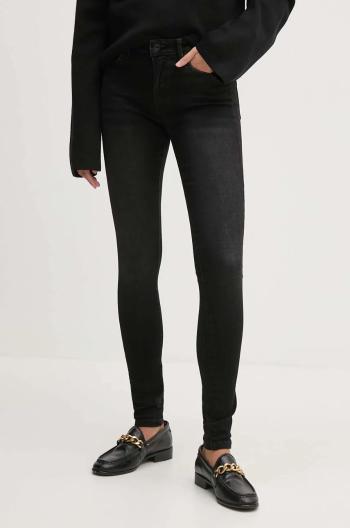 Džíny Pepe Jeans SKINNY JEANS MW dámské, černá barva, PL204728XH0