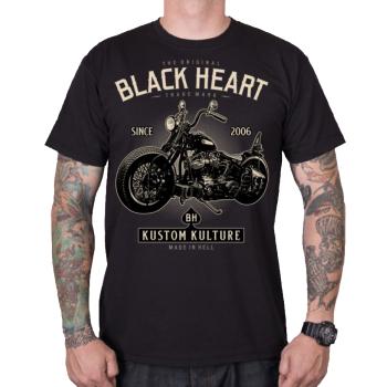 Triko BLACK HEART Motorcycle  XL  černá