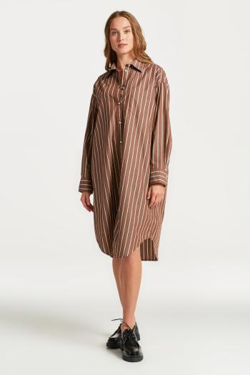 ŠATY GANT OS STRIPED SHIRT DRESS MAHOGANY BROWN