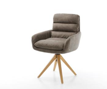 Otočná židle Abelia-Flex s područkami taupe vintage mikrovlákno