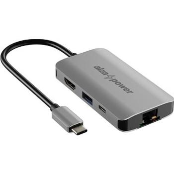 AlzaPower Metal USB-C Dock Station 4v1 vesmírně šedý (APW-HCA4Y)