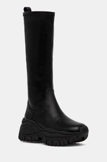 Kozačky Buffalo Lola Stretch Boot Hi dámské, černá barva, na platformě, 1220055-BLK