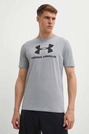 Tričko Under Armour 1329590 šedá barva, s potiskem, 1329590-100