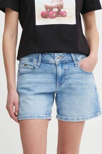 Džínové šortky Pepe Jeans RELAXED SHORT MW dámské, hladké, high waist, PL801109MP2