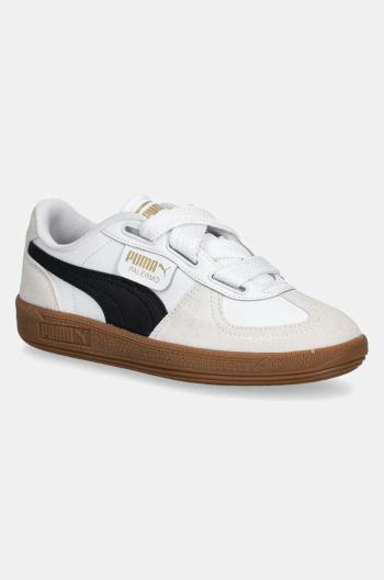 Kožené sneakers boty Puma Palermo Wide Lace SD bílá barva, 402109