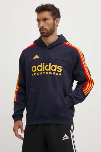 Mikina adidas Tiro pánská, tmavomodrá barva, s kapucí, s aplikací, IY4531