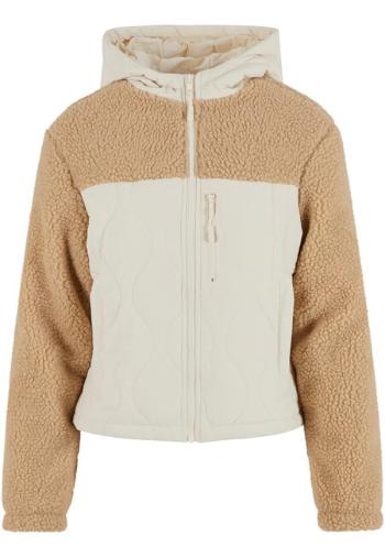 Urban Classics Ladies Sherpa Crinkle Nylon Mix Jacket unionbeige/whitesand - S