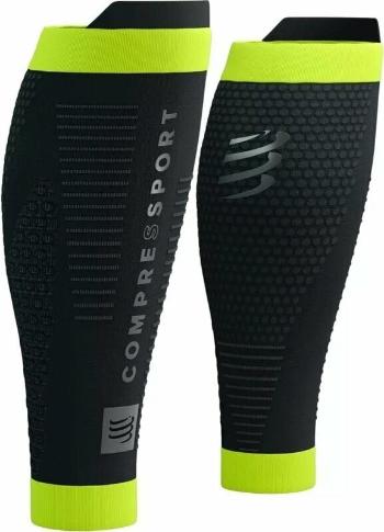 Compressport R2 3.0 Flash Black/Fluo Yellow T1 Běžecké návleky na lýtka