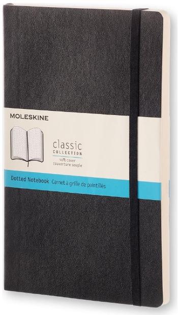 Jegyzetfüzet MOLESKINE L, puha borító, pöttyös, fekete
