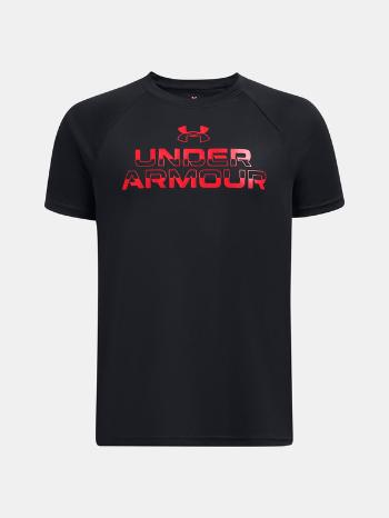 Under Armour UA Tech Split Wordmark SS Triko Černá