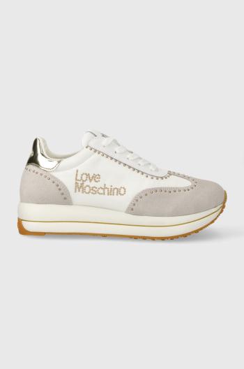 Sneakers boty Love Moschino bílá barva, JA15054G1IIND10A