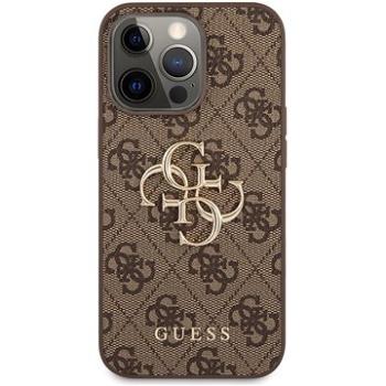 Guess PU 4G Metal Logo Zadní Kryt pro Apple iPhone 13 Pro Brown (8596311161438)