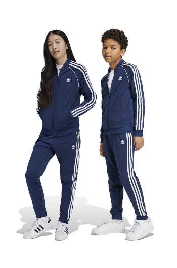 Dětské tepláky adidas Originals SST TRACK PANTS tmavomodrá barva, s aplikací, IY7466