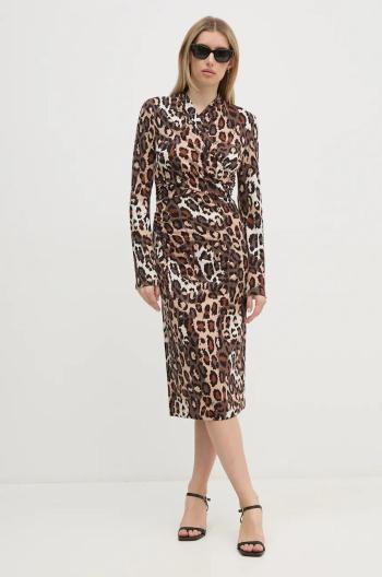 Šaty DIANE VON FURSTENBERG béžová barva, midi, DVFDL3S039