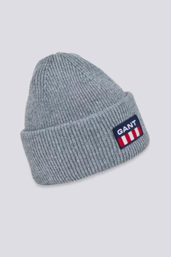 ČEPICE GANT UNISEX. RETRO SHIELD BEANIE DARK GREY MELANGE