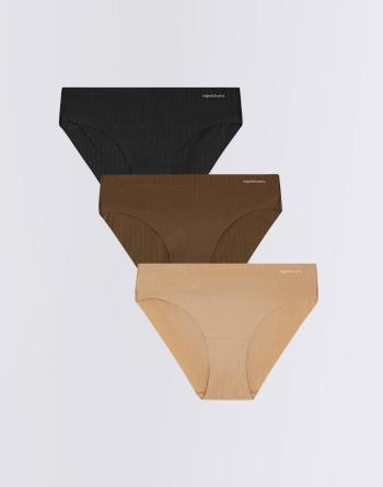 Organic Basics Naked Rib Briefs 3-pack Black / Walnut / Hazelnut L