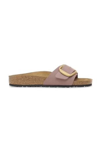 Nubukové šľapky Birkenstock Madrid Big Buckle fialová farba, 1030542