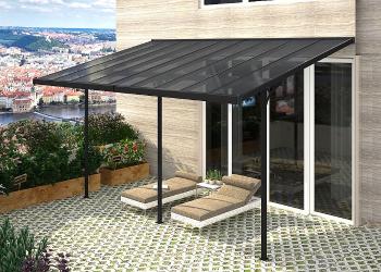 Pergola 618 x 305 cm (černá+šedý polykarbonát)