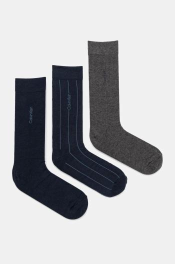 Ponožky Calvin Klein 3-pack pánské, fialová barva, 701230087