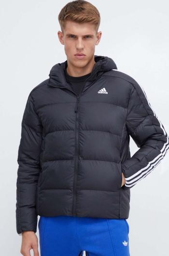 Péřová bunda adidas pánská, černá barva, zimní