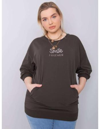 Dámská halenka plus size MESSINA tmavě khaki  