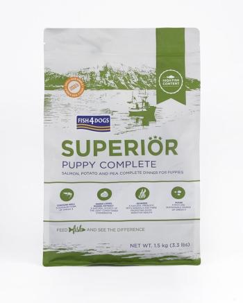 FISH4DOGS Granule malé pro štěňata Superior losos s bramborami 1,5 kg