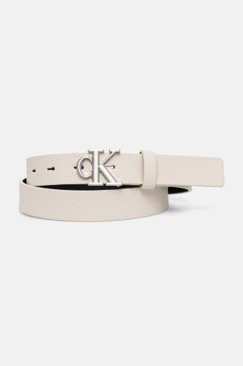 Kožený pásek Calvin Klein Jeans dámský, béžová barva, K60K612285