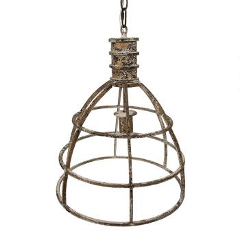 Béžová antik závěsná lampa Hillo - Ø 39*47 cm E27/max 1*40W 6LMP784