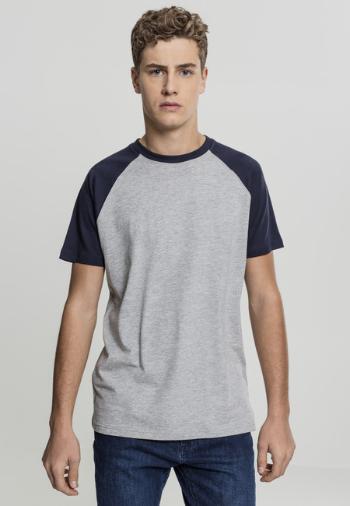 Urban Classics Raglan Contrast Tee grey/navy - XL