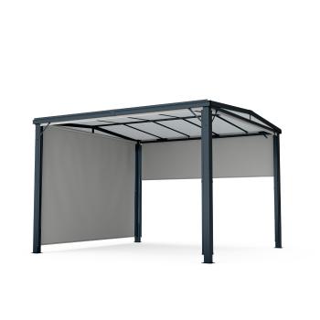 Blumfeldt Pantheon Cortina Solid Sky 3x3 Pergola, odolná proti povětrnostním vlivům, prášková barva, boční panely