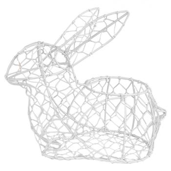 Bílý drátěný dekorační košík králík Bunny S - 22*11*22 cm 6Y5481S