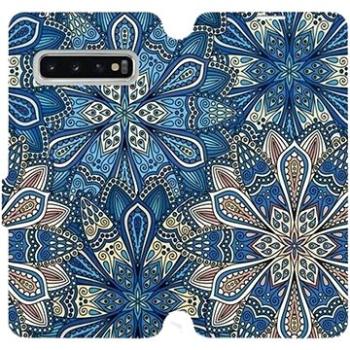 Flipové pouzdro na mobil Samsung Galaxy S10 - V108P Modré mandala květy (5903226811434)