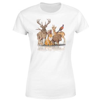 Tričko Forest friends (Velikost: 2XL, Typ: pro ženy, Barva trička: Bílá)