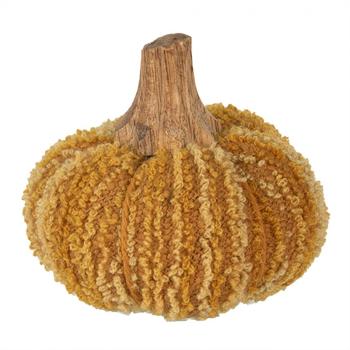 Oranžová látková dekorace dýně Pumpkin S - Ø 9*8 cm 65446