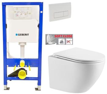 GEBERIT DuofixBasic s bílým tlačítkem DELTA51 + WC INVENA LIMNOS WITH SOFT, včetně soft/close sedátka 458.103.00.1 51BI LI1