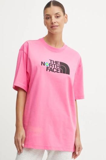 Bavlněné tričko The North Face TNF x Yinka Ilori růžová barva, NF0A89C7PIH1