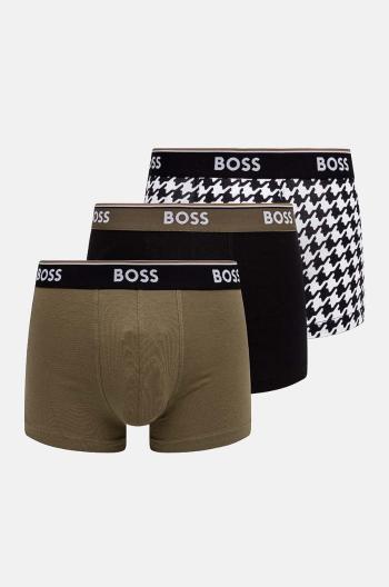 Boxerky BOSS 3-pack pánské, zelená barva, 50517829