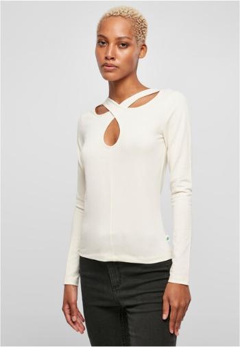 Urban Classics Ladies Crossed Cut Out Longsleeve whitesand - M