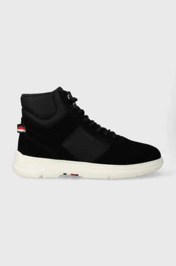 Sneakers boty Tommy Hilfiger CORE MIX SUEDE HYBRID černá barva, FM0FM04596